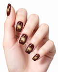 Black Cherry Cat-Eye | Handcrafted Deep Burgundy Magnetic Press-On Nails