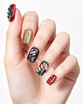 Christmas Fairy Tale | Handcrafted 3D Christmas Tree & Candy Cane Press-On Nails