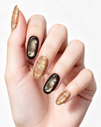 Celestial Star Cat-Eye Plaid Nails | Handcrafted