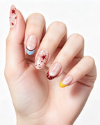 Berry Lemon Pastel French Nails | Handcrafted