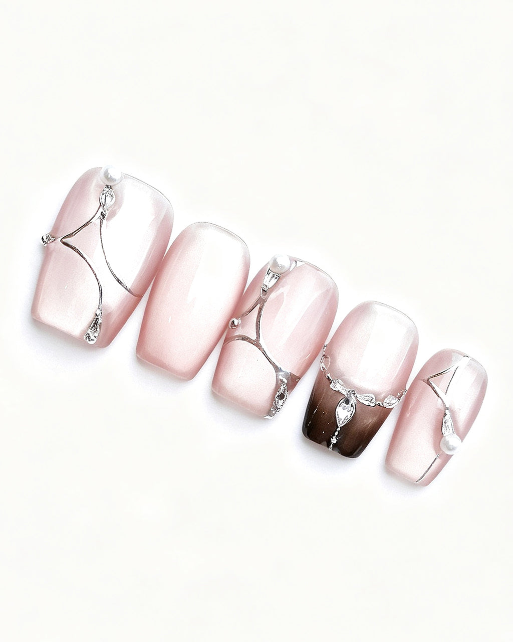 Boiled Water | 100% Handcrafted Sheer Nude Cat-Eye Press-On Nails