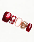 Moonlit Rose | Handcrafted Burgundy Cat-Eye & Harlequin