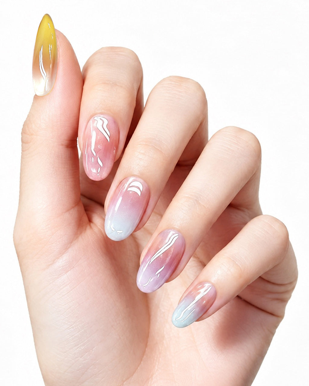 Sunset Mirage | Handcrafted Pastel Sunset Ombré & Velvet Cat-Eye