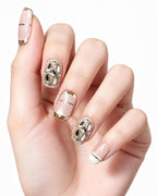 Champagne Glazed Pearl Press-On Nails | Handcrafted