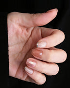 Blossom Peach | Nude Pink Cat Eye & Gold Foil Press-On Nails