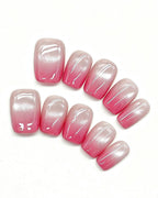 Blush Pink Ombre French Press-On Nails | Handcrafted