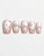 Afloat | 100% Handcrafted Pearl Cat-Eye Press-On Nails