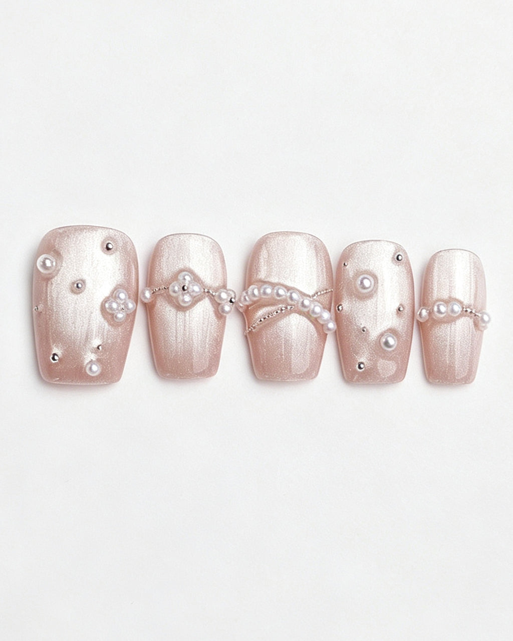 Afloat | 100% Handcrafted Pearl Cat-Eye Press-On Nails