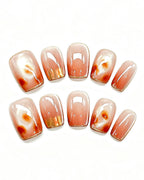 Honey Glow Amber Gem Jelly Nails | Handcrafted