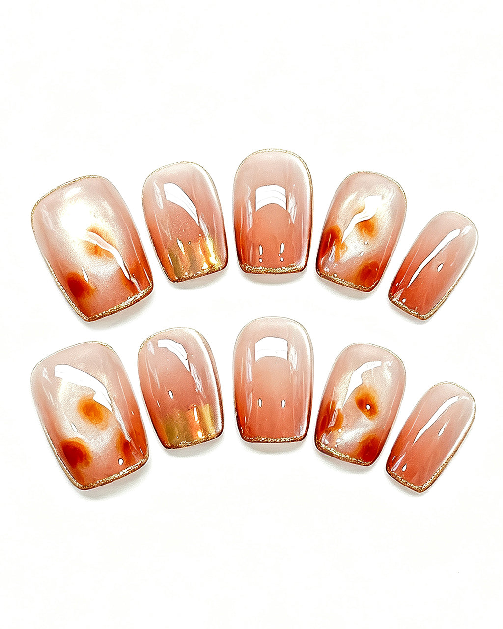 Honey Glow Amber Gem Jelly Nails | Handcrafted