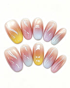 Sunset Mirage | Handcrafted Pastel Sunset Ombré & Velvet Cat-Eye