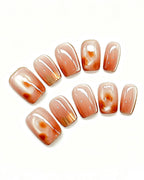 Honey Glow Amber Gem Jelly Nails | Handcrafted