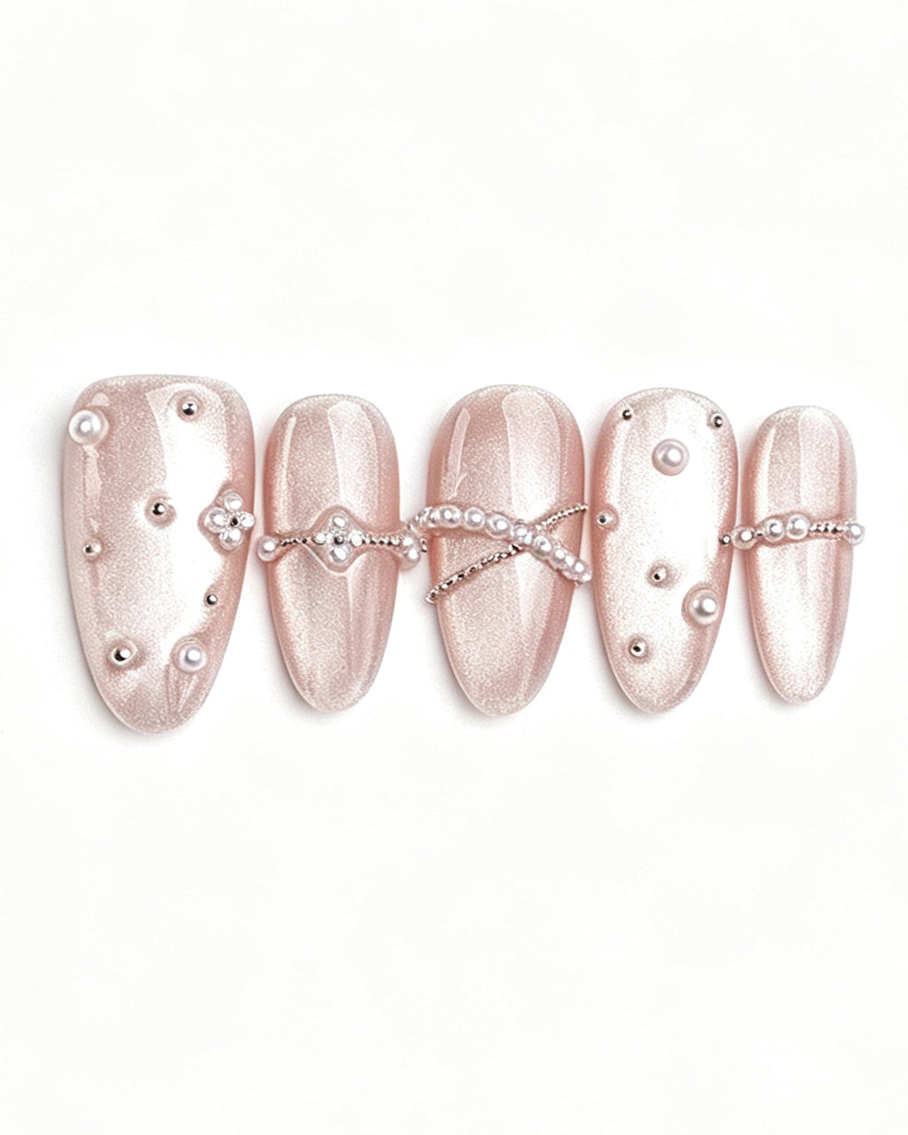 Afloat | 100% Handcrafted Pearl Cat-Eye Press-On Nails