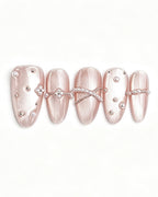 Afloat | 100% Handcrafted Pearl Cat-Eye Press-On Nails