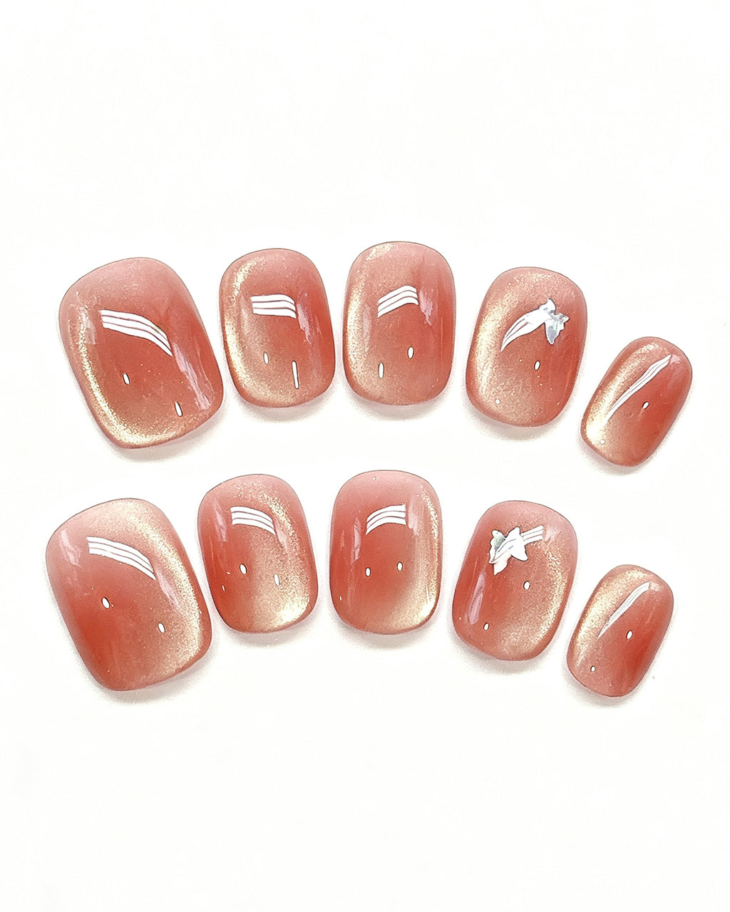 Amber Rosewood Jelly Press-On Nails | Handcrafted