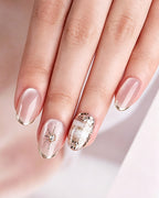 Star Trail | 100% Handcrafted Metallic French & Starburst Press-On Nails