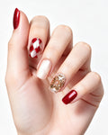 Moonlit Rose | Handcrafted Burgundy Cat-Eye & Harlequin