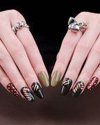 Christmas Fairy Tale | Handcrafted 3D Christmas Tree & Candy Cane Press-On Nails