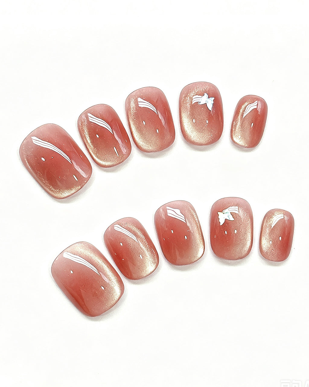 Amber Rosewood Jelly Press-On Nails | Handcrafted