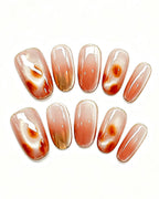 Honey Glow Amber Gem Jelly Nails | Handcrafted