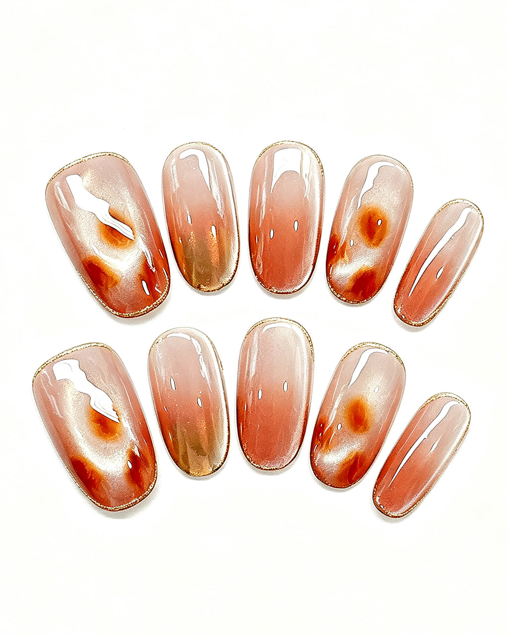 Honey Glow Amber Gem Jelly Nails | Handcrafted