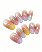 Sunset Mirage | Handcrafted Pastel Sunset Ombré & Velvet Cat-Eye