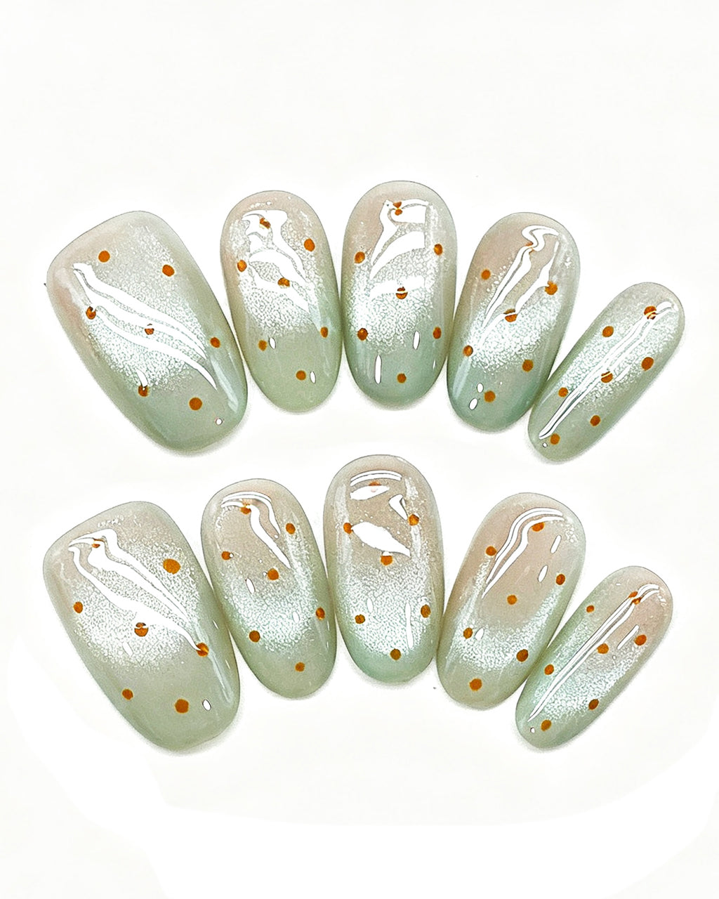 Lime Guava Pastel Jelly Press-On Nails | Handcrafted