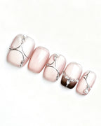 Boiled Water | 100% Handcrafted Sheer Nude Cat-Eye Press-On Nails