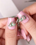 Blessing & Prosperity | Handcrafted Spinning Jade Gourd & Butterfly Press-On Nails