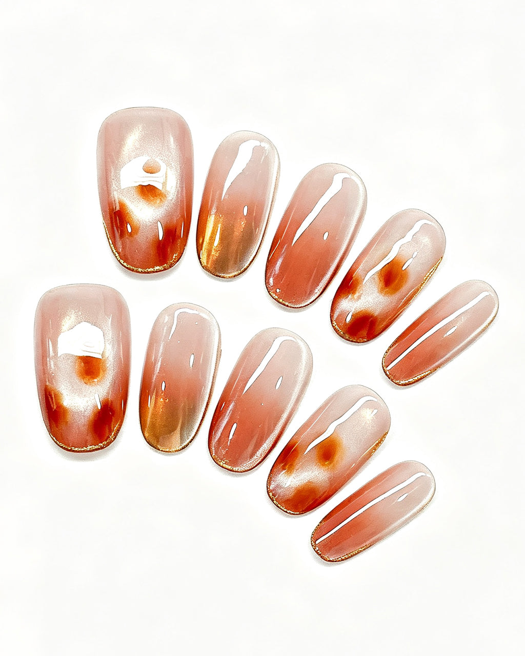 Honey Glow Amber Gem Jelly Nails | Handcrafted