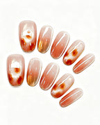 Honey Glow Amber Gem Jelly Nails | Handcrafted