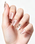 Star Trail | 100% Handcrafted Metallic French & Starburst Press-On Nails