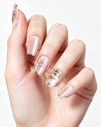 Star Trail | 100% Handcrafted Metallic French & Starburst Press-On Nails