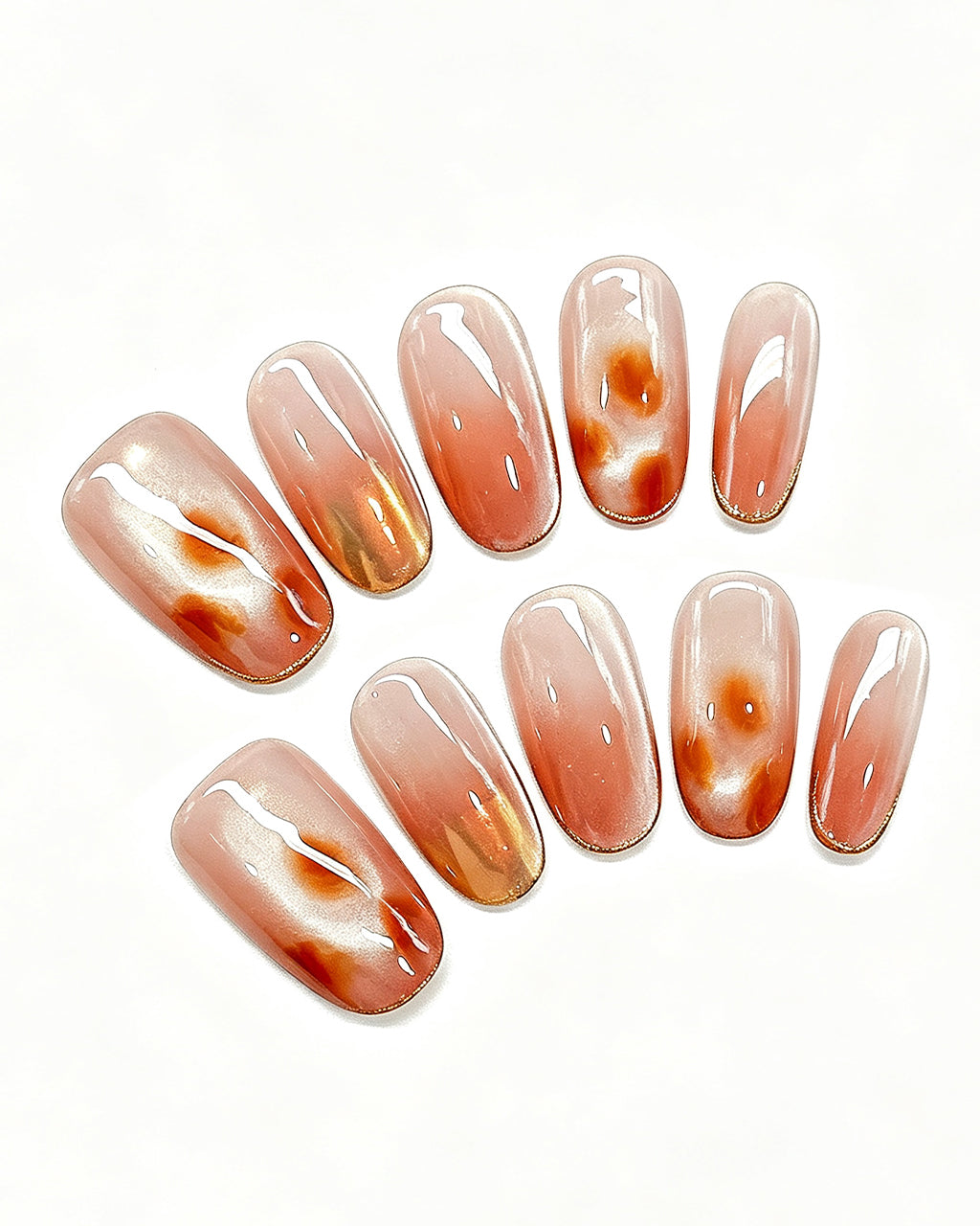 Honey Glow Amber Gem Jelly Nails | Handcrafted