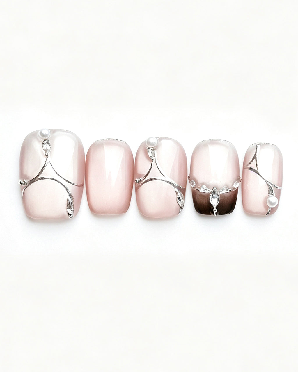 Boiled Water | 100% Handcrafted Sheer Nude Cat-Eye Press-On Nails