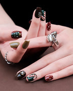 Christmas Fairy Tale | Handcrafted 3D Christmas Tree & Candy Cane Press-On Nails