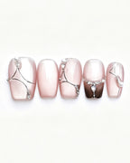 Boiled Water | 100% Handcrafted Sheer Nude Cat-Eye Press-On Nails