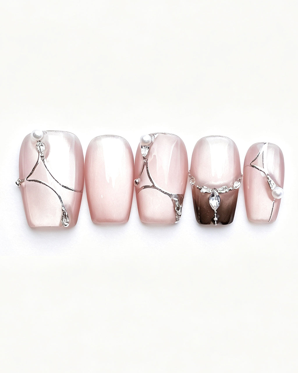 Boiled Water | 100% Handcrafted Sheer Nude Cat-Eye Press-On Nails