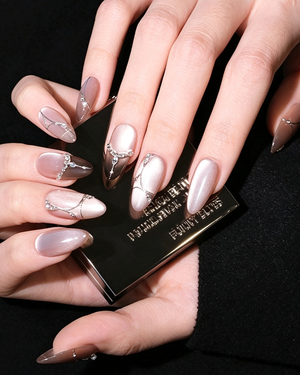 Boiled Water | 100% Handcrafted Sheer Nude Cat-Eye Press-On Nails